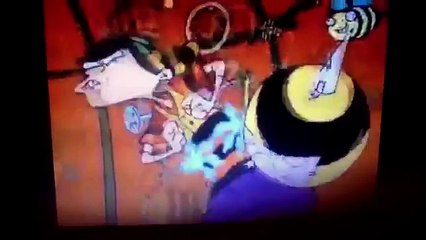 Ed, Edd, n Eddy fighting in front of Sarah and Jimmy