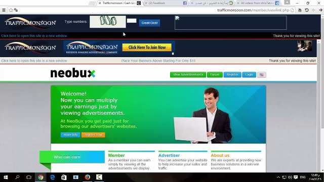 شرح الربح من ترافيك مونسون مع اثبات الدفع فى الفيديو