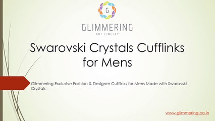 Swarovski Crystals Rhodium Plated Designer Cufflinks for mens