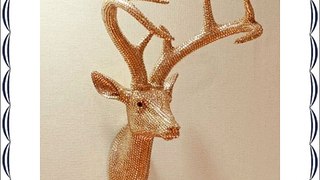 Star Studded Stag Wall Decoration Colour: Champagne