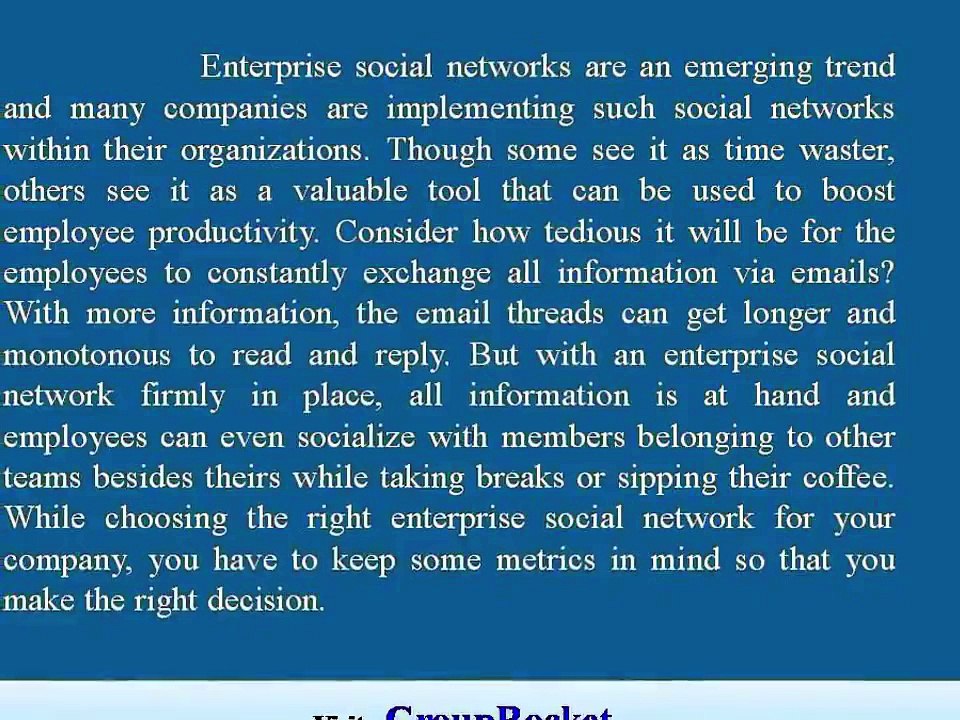 Guidelines For Choosing an Enterprise Social Network