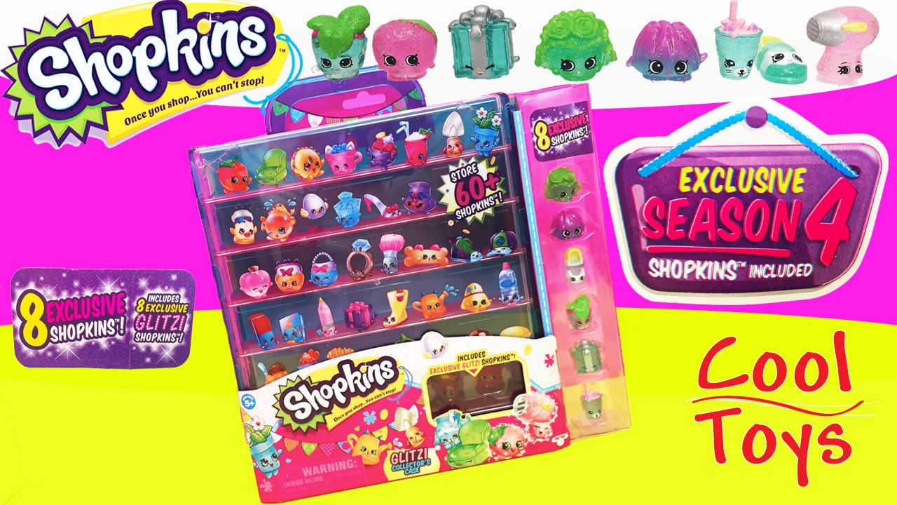 Shopkins SEASON 4 Glitzi Collector's Case + 8 Exclusive + Petkins - CoolToys Video