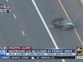 Eastbound US 60 closed at Stapley Drive