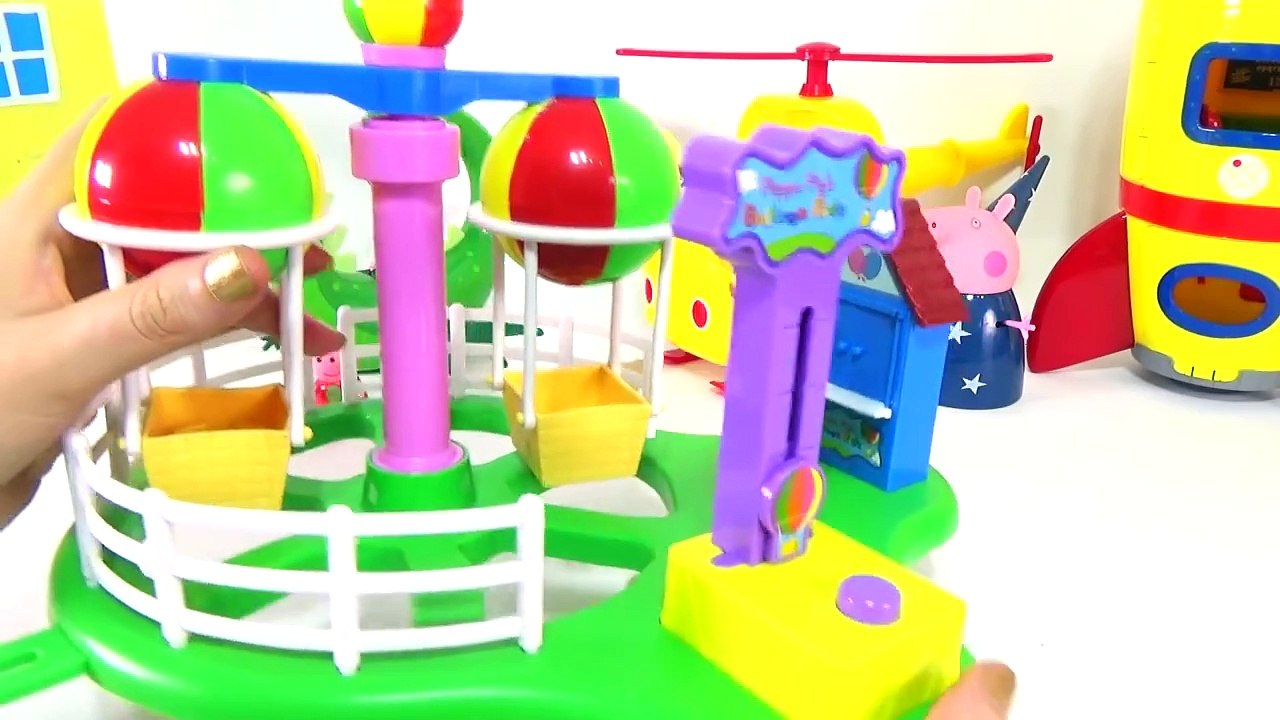 Peppa Pig Passeio de Balão em Português Brinquedos Peppa Pig Balloon Ride Theme Park Toys