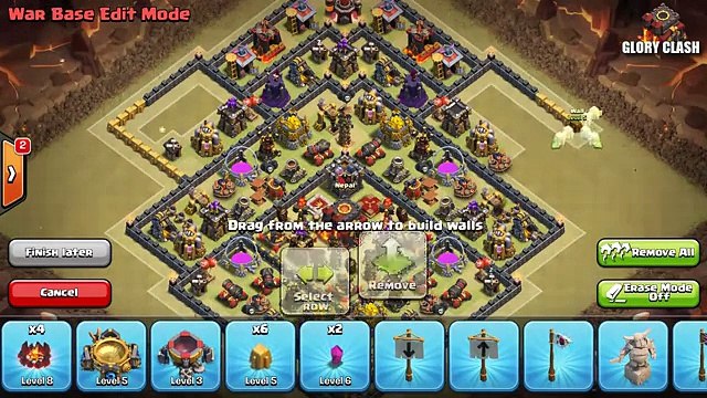 Clash of Clans - TH10 CLAN WAR BASE w- DEFENSE REPLAYS