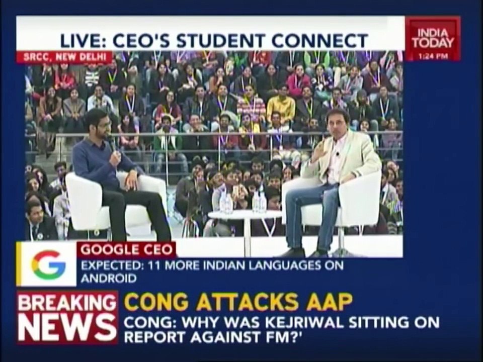 Google CEO Sundar Pichai’s Interactive Session At SRCC, Delhi