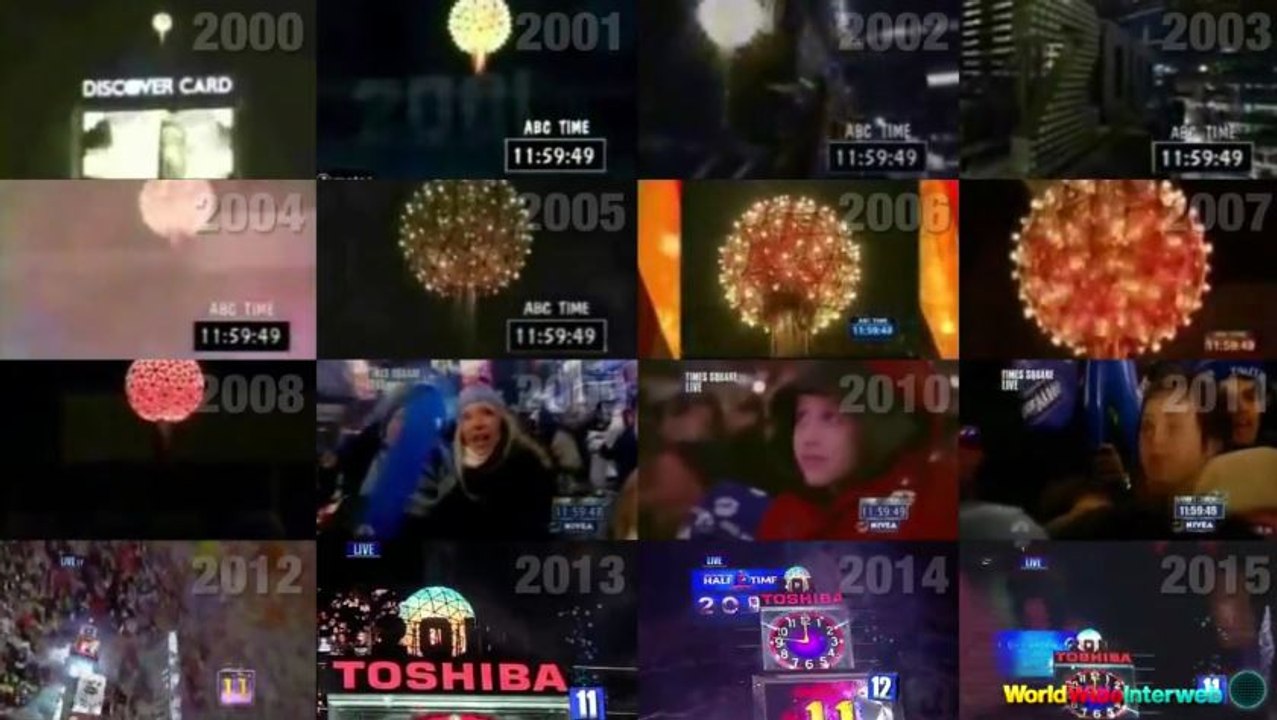 Every Times Square ball drop of the 2000s at once