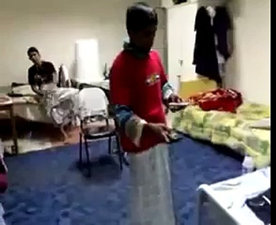 Watch how boy slips in the basket
