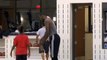 LeBron James' 10-year-old son hits one-handed half court shot during cavs practice!