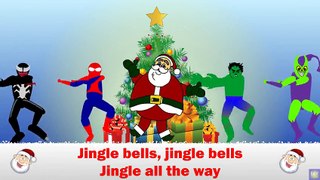 jingle bells christmas song with spiderman santa venom hulk green Goblin Full animated car