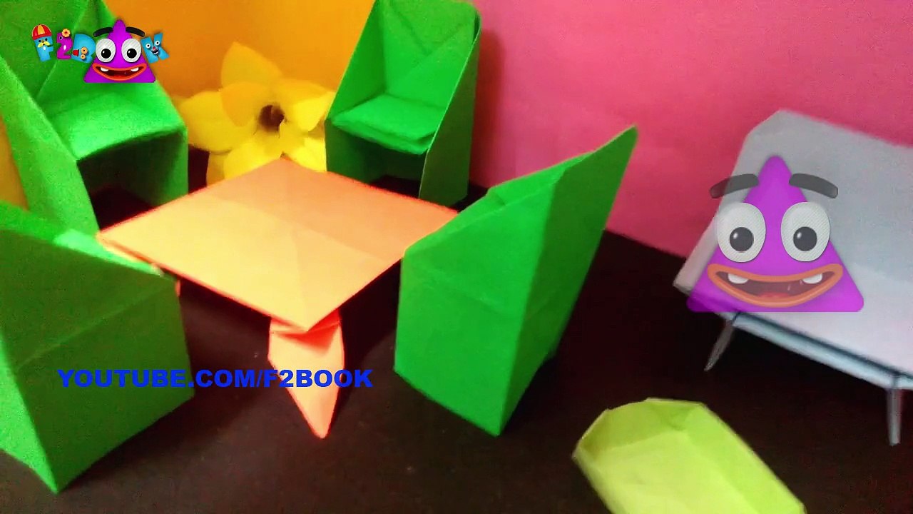 How to make an origami chair step by step F2BOOK Video - 72