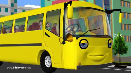 The Wheels on the Bus go round and round 3D Animation English rhyme for children