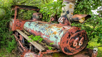 Abandoned trains. Old abandoned steam engine trains in USA. Abandoned steam locomotives