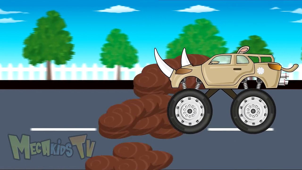 Rhino Truck - Monster Trucks For Children - Mega Kids Tv