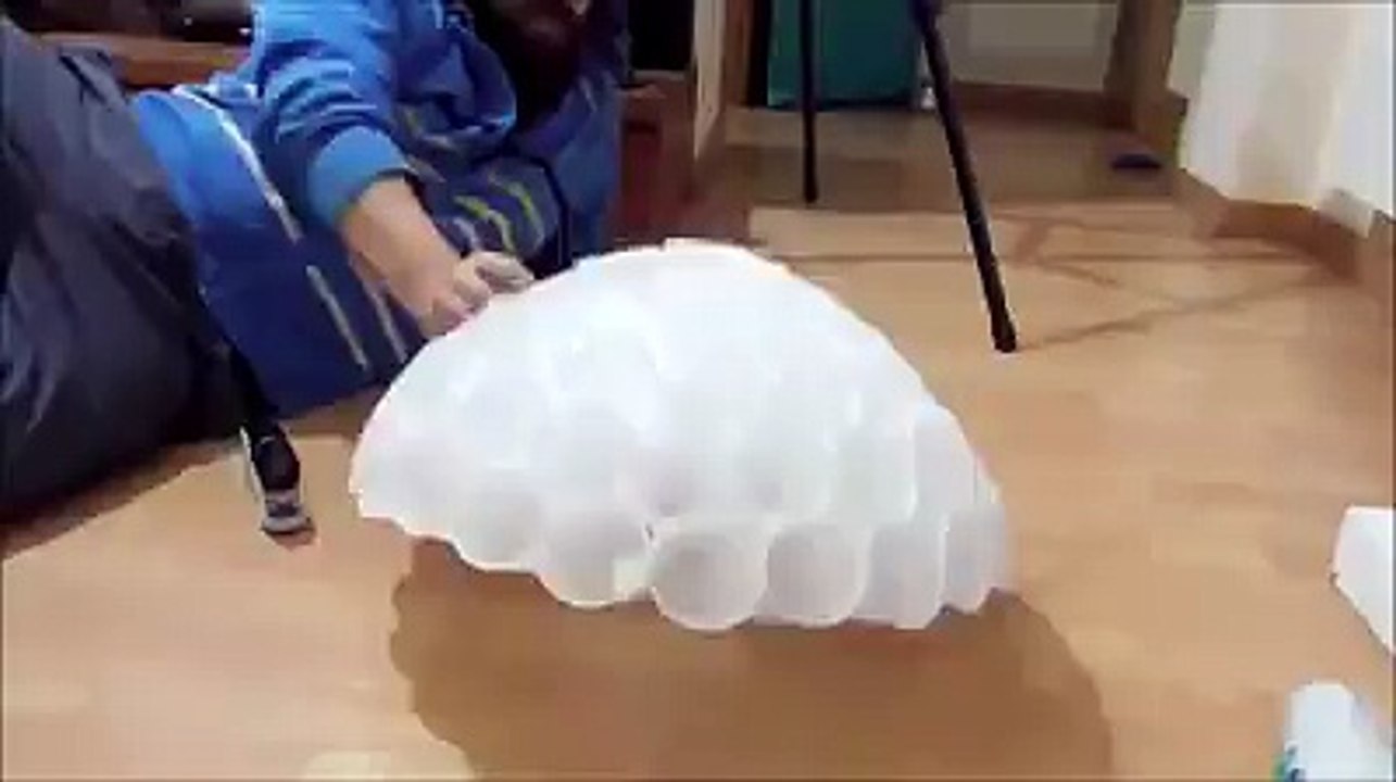 How to make Snowman out of plastic glasses