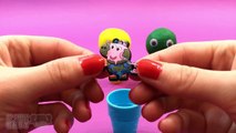 Egg Play Doh Ice Cream Cone Surprise Colors Balls with Peppa Pig Frozen Toys Playing