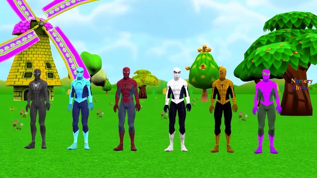 Blue Black Spiderman Cartoons Dancing And Singing Hokey Pokey Dance For Children Nursery Rhymes