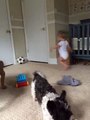 Boy Growls at Dog for Taking His Puppet