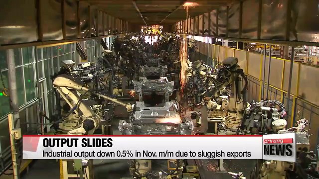 Korea's industrial output drops for second straight month in November