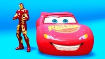 [The Avengers] Iron Man Playtime with Lightning McQueen Cars + Nursery Rhymes Songs