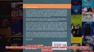 Social Conflict Escalation Stalemate and Settlement 3rd Edition