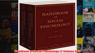Handbook of Social Psychology 2 Volume Set