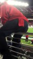 Drunk Football Fan gets tackled by Police trying to enter the field!!