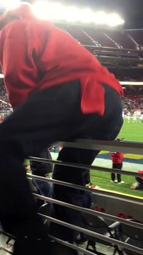 Drunk Football Fan gets tackled by Police trying to enter the field!!