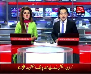 Polling staff reaches delay during postponed by-elections in Sindh