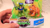 Ninja Turtles NEW Blast to the Past Dinosaur Toys with Leo on Triceratops and Donnie on T-Rex