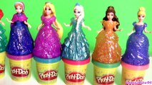 Play Doh Sparkle Princess Ariel Elsa Anna Disney Frozen MagiClip Glitter Glider Magic Clip Dolls