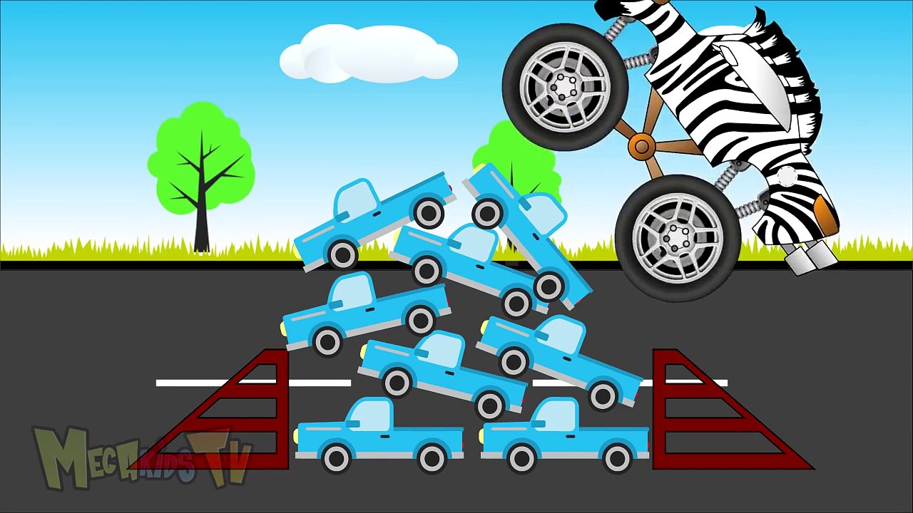 Zebra Truck - Monster Trucks For Children - Kids Video