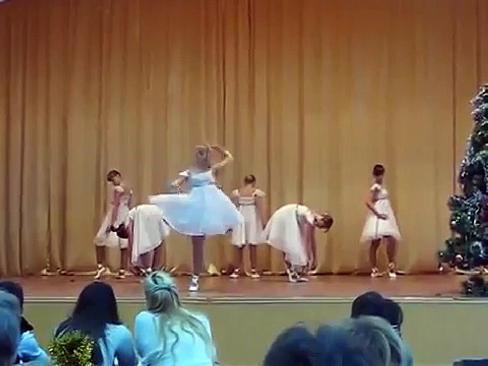 Beautiful girls dance of white swans