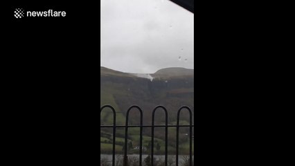 Storm Frank inverts waterfall in Ireland