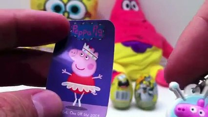 Tải video: Pig 3 Peppa Pig, Spongebob and The penguins of Madagascar Kinder Surprise egg chocolate Unwrapping