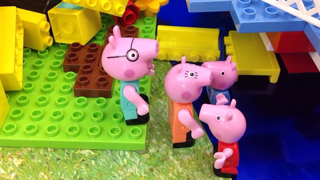 Peppa Pig Pirate Ship Construction Set Parody George Blows Up House Stop Motion Lego