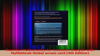 PDF Download  Essential Mathematics for Economic Analysis with MyMathLab Global access card 4th Read Online