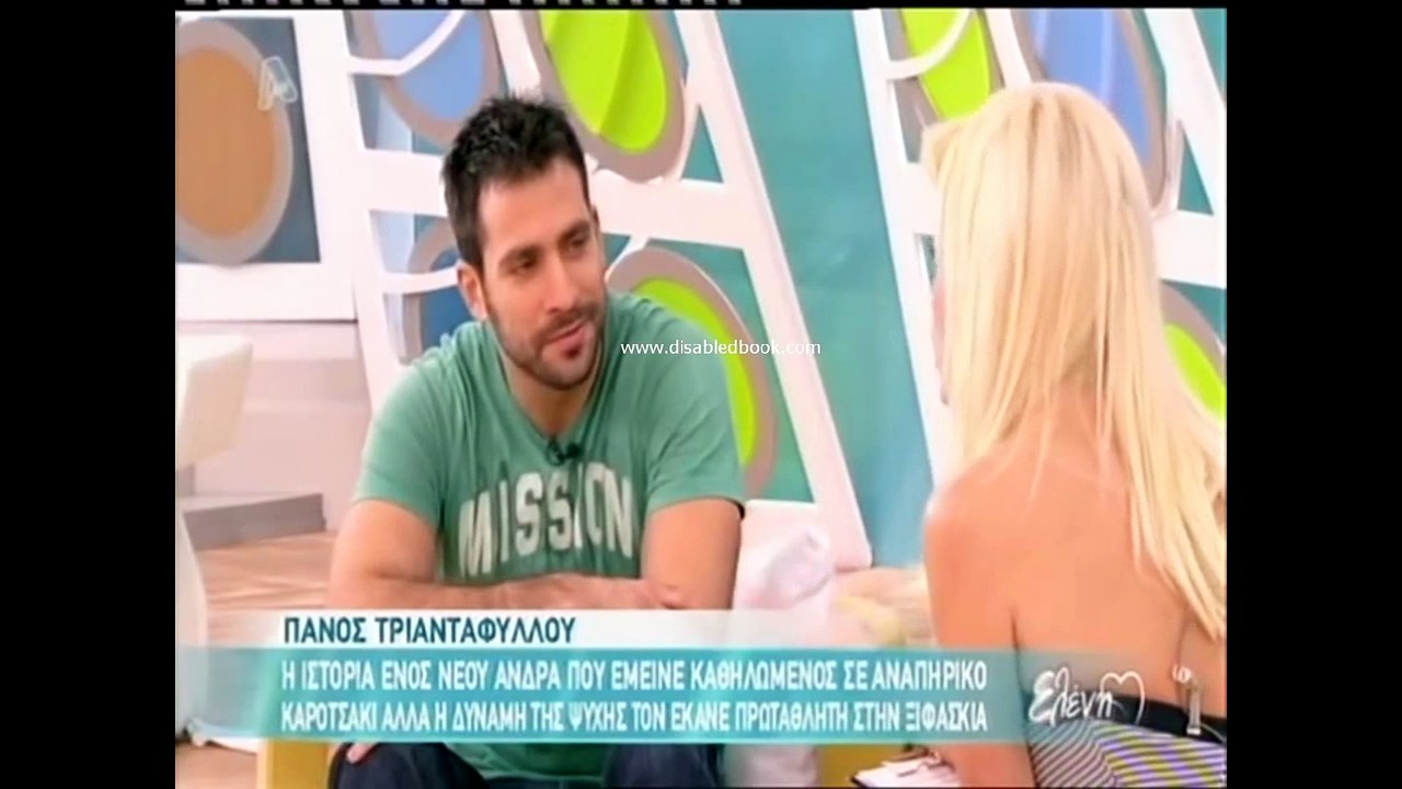 Πάνος Τριανταφύλλου αθλητής της ξιφασκία με αμαξίδιο στην Μενεγάκη