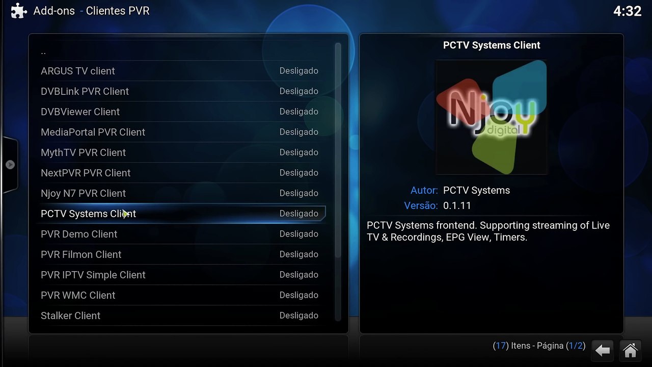 Kodi com várias listas iptv