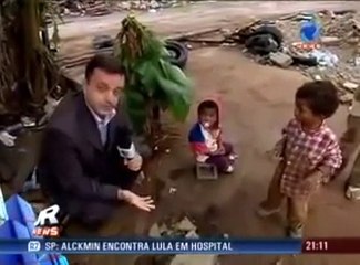 Repórter se emociona durante matéria em São Jose dos Campos.