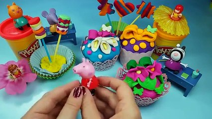 toy Play doh Peppa pig Barbie Play doh videos surprise eggs Play doh cup cake egg