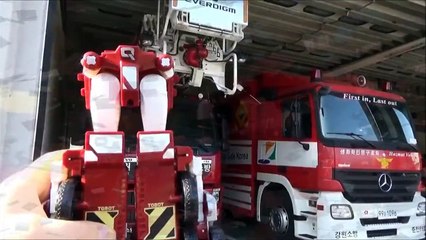 또봇 쿼트란 모험 진짜 레이 모닝 소방차 경찰차를 만났어요 또봇 C