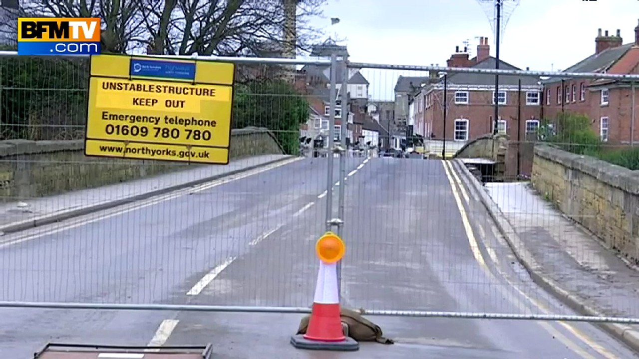 Inondations en Grande-Bretagne: une ville coupée en deux par les flots
