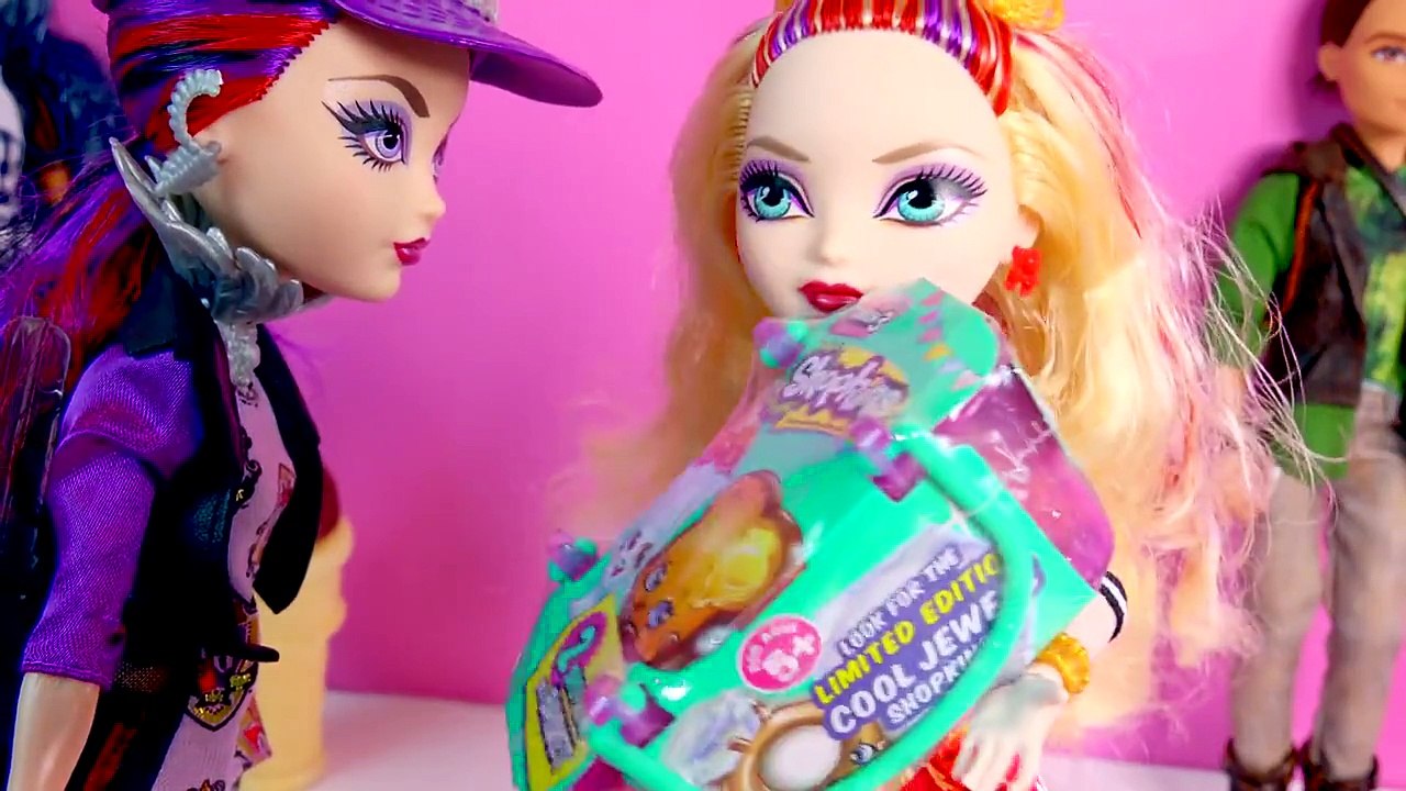 SCHOOL SPIRIT Ever After High Dolls Apple & Raven Set and Shopkins Season 3 Blind Bag Unbo