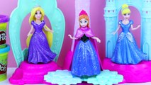 Play Doh Magiclip with Disney Castle Dress Up Princess Anna Cinderella Rapunzel Dresses