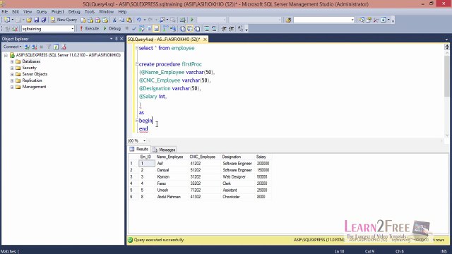 Stored Procedure in SQL Server Tutorial in Urdu