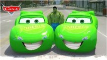 HULK & HULK Custom Lightning Mcqueen Cars in Green Having Fun (Disney Pixar 1080P HD)