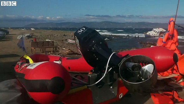 Bad weather slows arrivals of refugees on Lesbos