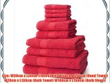 Linens Limited 100% Turkish Cotton 500gsm 10 Piece Towel Bale Red