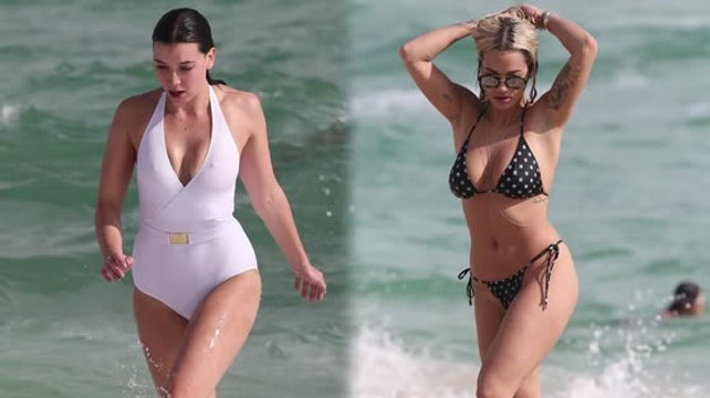 Rita Ora and Daisy Lowe Rock Miami Beach in Swimsuits